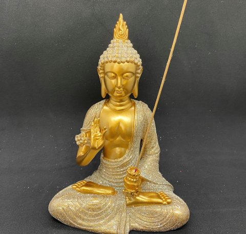 21cm Gold Incense Buddha