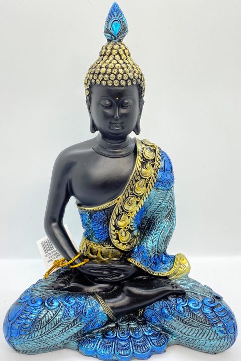 21cm Peacock Blue Sitting Buddha